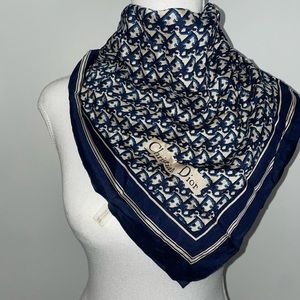 Vintage Christian Dior Oblique Silk Scarf